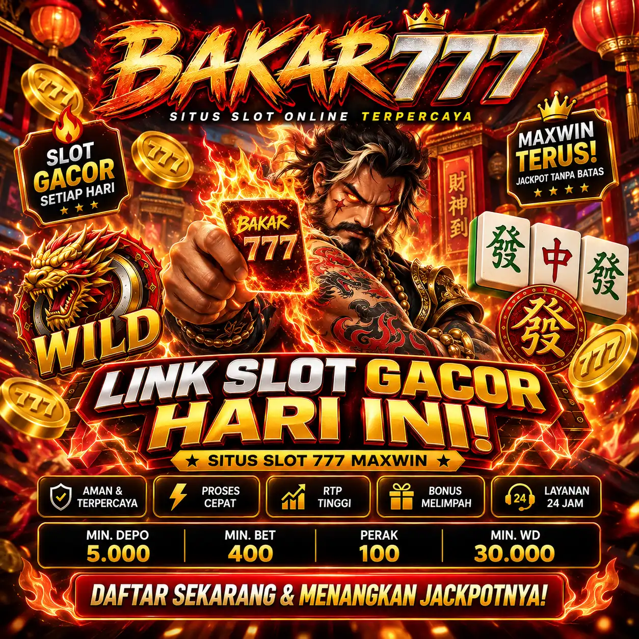 banner BAKAR777: Akses Situs Slot Resmi untuk Menjelajahi Slot Gacor Malam Ini